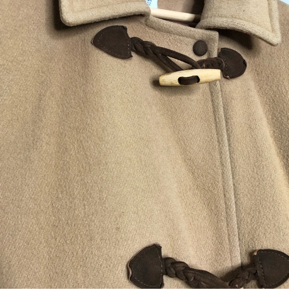 Talbots Camel Duffle Long Coat 100% Wool Removable Hooded Toggle Overcoat Jacket - Picture 6 of 16